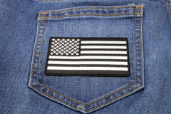 US Flag Patch Black and White 3.5 Inch - 3.5x1.9 inch