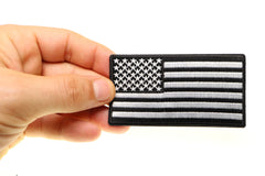 US Flag Patch Black and White 3.5 Inch - 3.5x1.9 inch