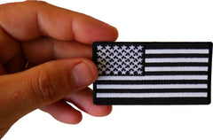 US Flag Patch Black and White 3 Inch - 3x1.6 inch