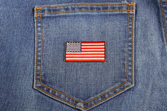 US Flag Patch Black Border 2 Inch - 2x1.1 inch