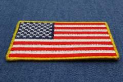 US Flag Patch Gold Border 2.5 Inch - 2.5x1.4 inch