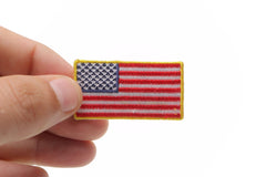 US Flag Patch Gold Border 2 Inch - 2x1.1 inch