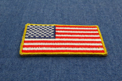 US Flag Patch Gold Border 2 Inch - 2x1.1 inch