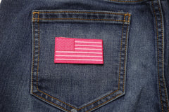 US Flag Patch Pink 2.5 Inch - 2.5x1.4 inch