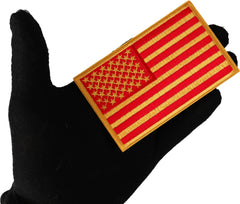 US Flag Patch Red Yellow Marine Colors - 4x2.5 inch