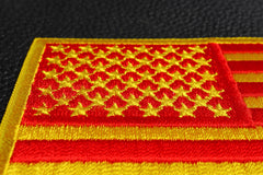 US Flag Patch Red Yellow Marine Colors - 4x2.5 inch