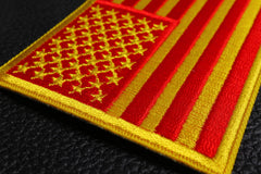 US Flag Patch Red Yellow Marine Colors - 4x2.5 inch