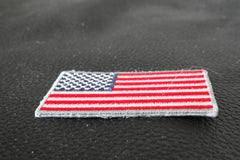 US Flag Patch Silver Border 2 Inch - 2x1.1 inch