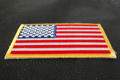 US Flag Patch Small Yellow Border 3 Inch - 3x2 inch