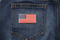 US Flag Patch White Border 2.5 Inches - 2.5x1.4 inch