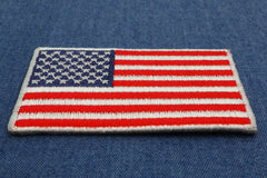 US Flag Patch White Border 2.5 Inches - 2.5x1.4 inch