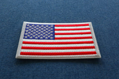 US Flag White Border Patch - 3x2 inch