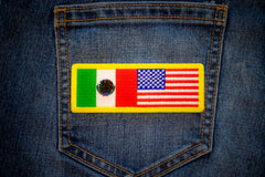 USA Mexico Patch - 4x1.5 inch