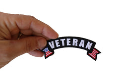 Veteran Patch with American Flags - 4x1.5 inch