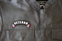 Veteran Patch with American Flags - 4x1.5 inch