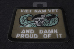 Vietnam Vet and Damn Proud Of It Patch - 3x2.5 inch