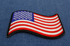 Waving US Flag Patch - 3x2.5 inch