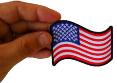 Waving US Flag Patch - 3x2.5 inch