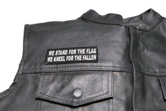 We Stand for the Flag We Kneel for the Fallen Patch - 4x1.5 inch