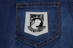 White POW MIA Iron on Patch - 2.5x3 inch