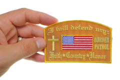 I Will Defend My Faith Country Honor Border Patrol In Brown Patch - 4x2.6 inch