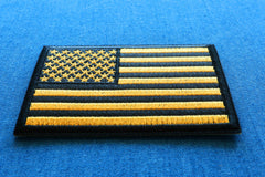 Yellow Black American Flag Patch - 3x2 inch