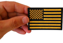 Yellow Black American Flag Patch - 3x2 inch