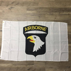 101st Airborne (White) Flag 3x5 ft. Standard.