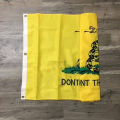 Gadsden Flag Double Sided "Dont Tread On Me" Nylon Embroidered 3x5 ft Pole Hem.