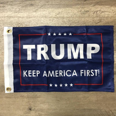 12x18 inch Double Sided Trump Keep America First Flag Knitted.