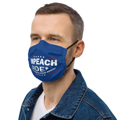 Premium Impeach Biden Blue face mask