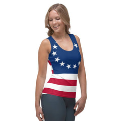 Betsy Ross Flag Sublimation Cut & Sew Tank Top.