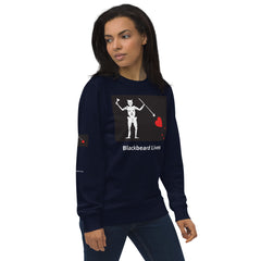 Blackbeard Lives Unisex organic sweatshirt.