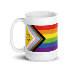 Intersex Inclusive Gay Pride flag White glossy mug