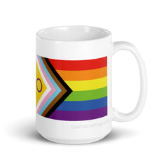 Intersex Inclusive Gay Pride flag White glossy mug