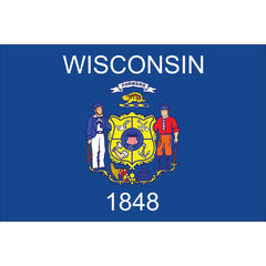 Wisconsin State Flag - Made in USA - Nylon Outdoor.